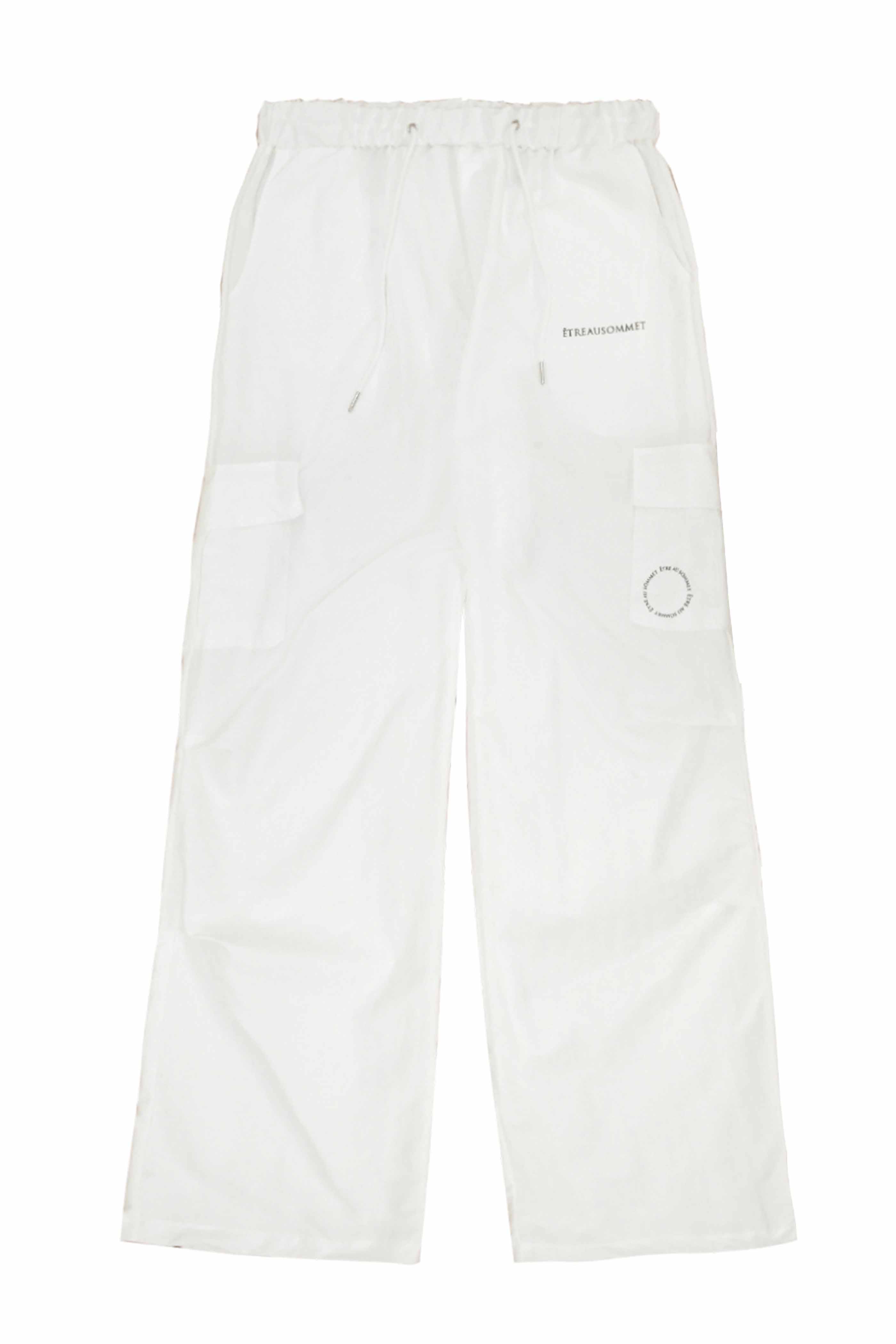 Nylon cargo long pants (white) Unisex